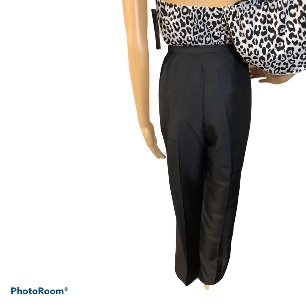 COLDWATER CREEK BLACK SILK HIGH WAIST PANTS - Picture 3 of 6